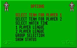 In game image of Peter Beardsley's International Football on the Atari ST.