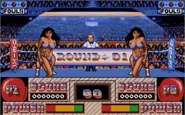 In game image of Pro Boxing Simulator on the Atari ST.