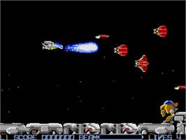 In game image of R-Type on the Atari ST.