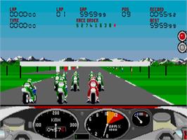 In game image of RVF Honda on the Atari ST.