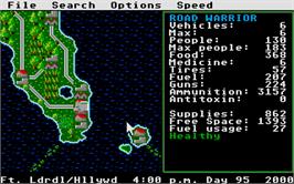 In game image of Roadwar 2000 on the Atari ST.
