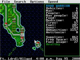 In game image of Roadwar 2000 on the Atari ST.
