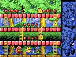 In game image of Rod Land on the Atari ST.