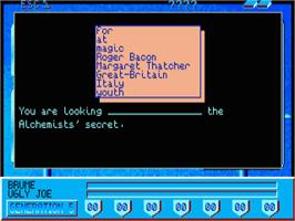 In game image of Secret England on the Atari ST.
