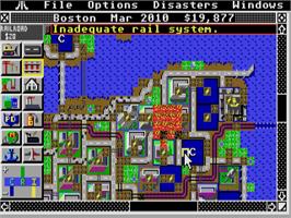 In game image of Sim City on the Atari ST.