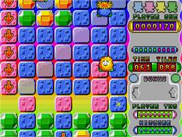 In game image of Skweek on the Atari ST.