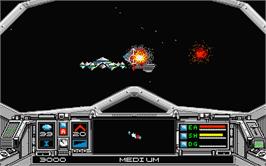 In game image of Skyfox II: The Cygnus Conflict on the Atari ST.