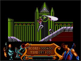 In game image of Strider on the Atari ST.