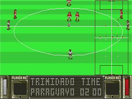 In game image of Striker on the Atari ST.