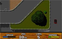 In game image of Super Cars 2 on the Atari ST.