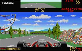 In game image of Super Monaco GP on the Atari ST.