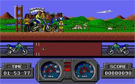 In game image of Super Scramble Simulator on the Atari ST.