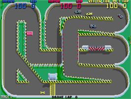 In game image of Super Sprint on the Atari ST.