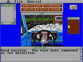 In game image of Uninvited on the Atari ST.