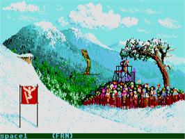 In game image of Winter Games on the Atari ST.