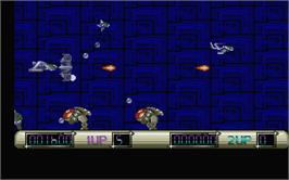 In game image of Z-Out on the Atari ST.
