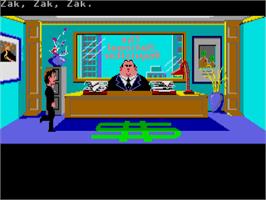 In game image of Zak McKracken And The Alien Mindbenders on the Atari ST.