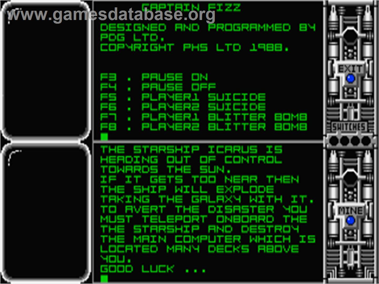 Captain Fizz - Meets The Blaster-Trons - Atari ST - Artwork - In Game