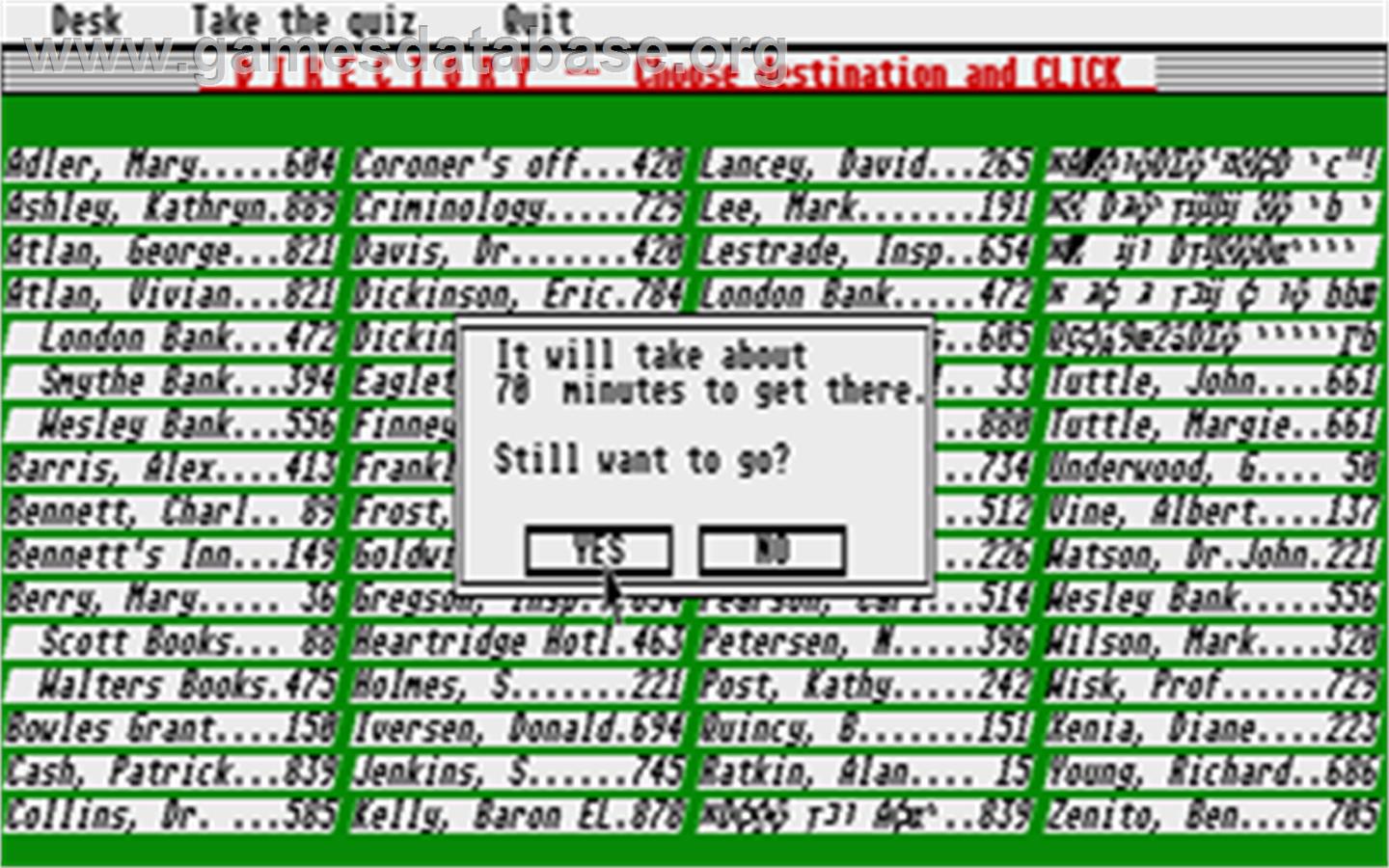 Clue: Master Detective - Atari ST - Artwork - In Game