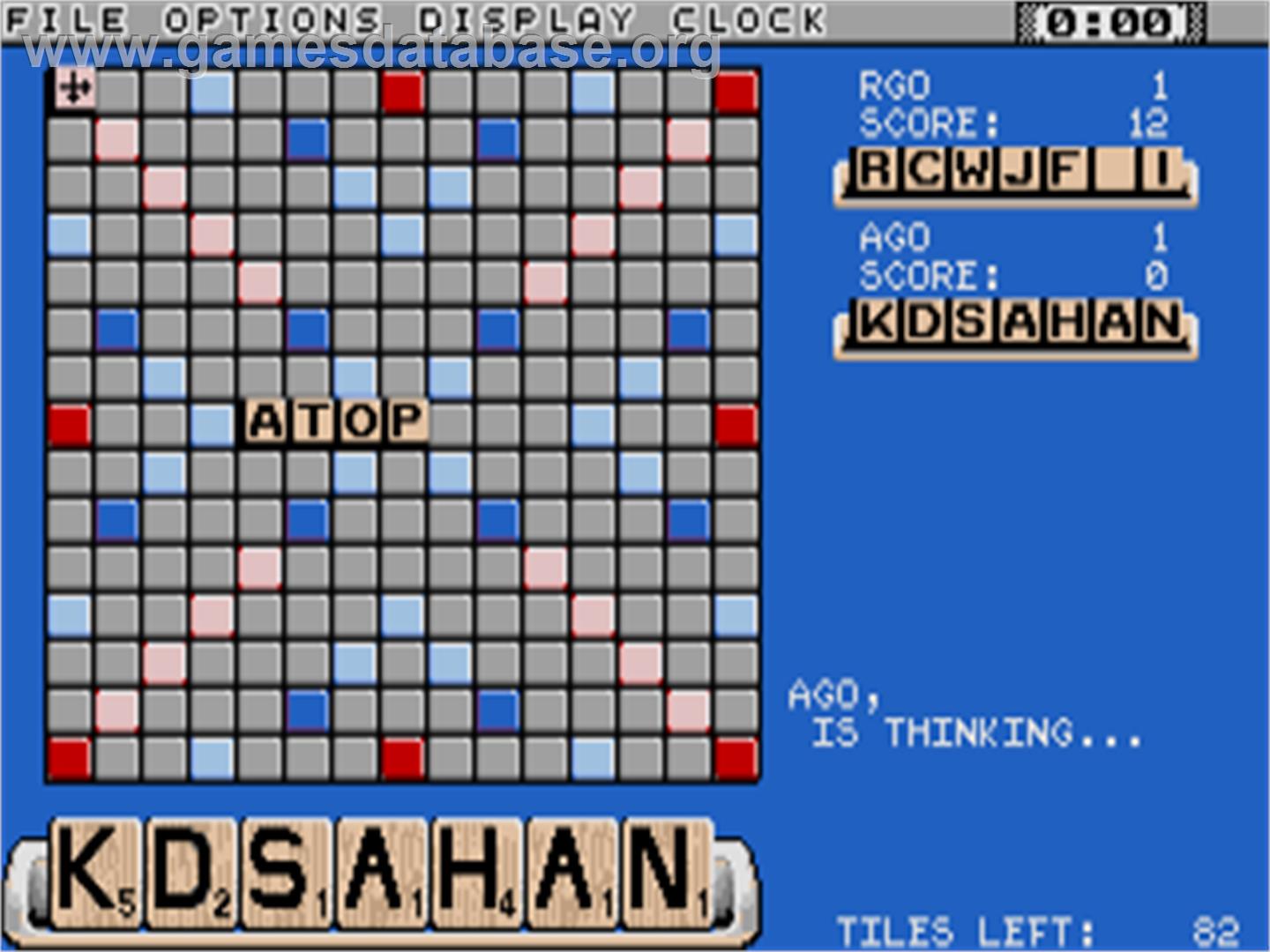 Computer Scrabble De Luxe - Atari ST - Artwork - In Game