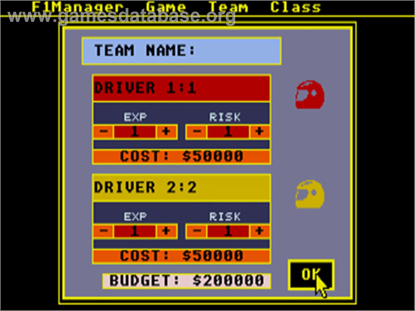 F.1 Manager - Atari ST - Artwork - In Game