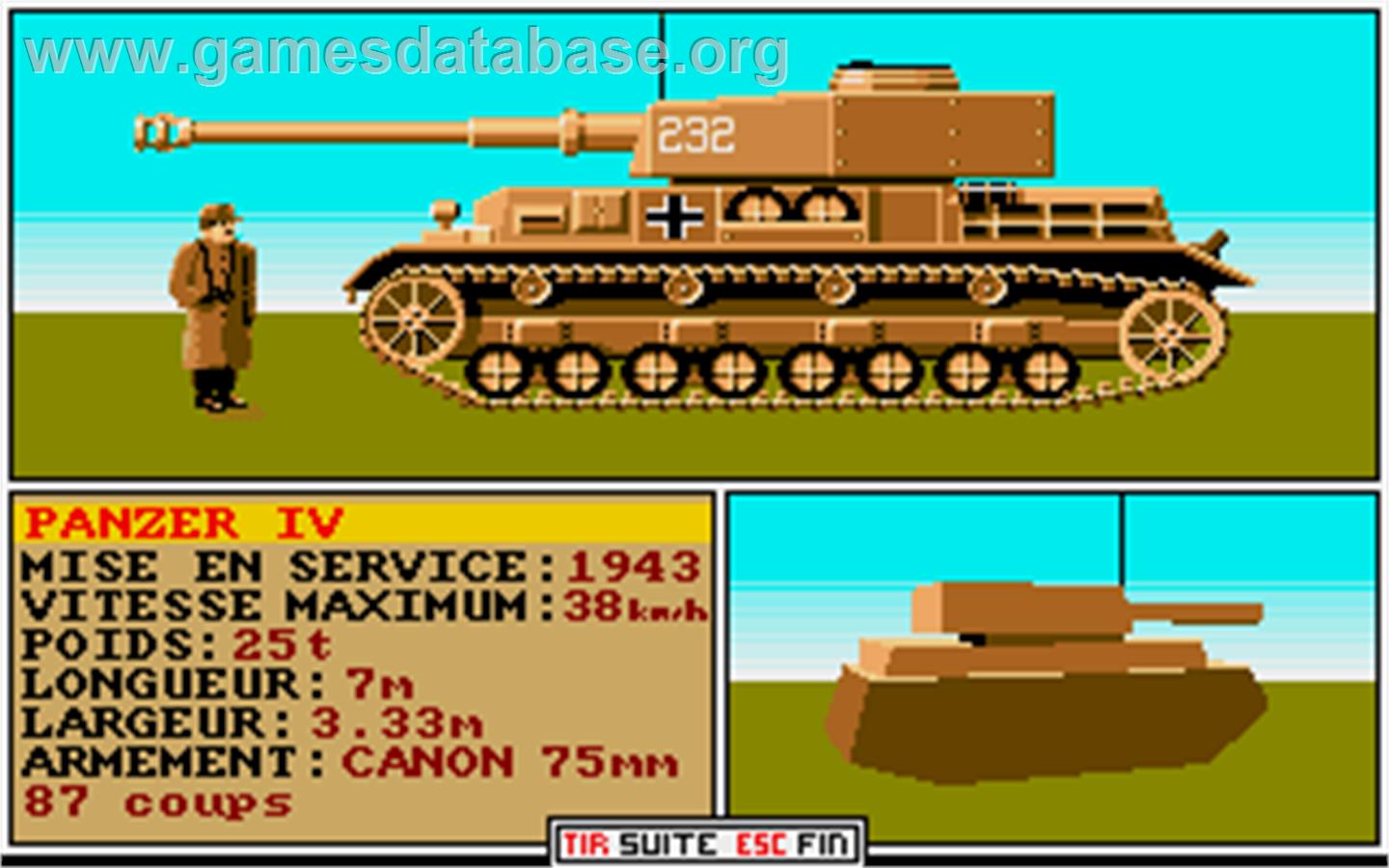 Sherman M4 - Atari ST - Artwork - In Game