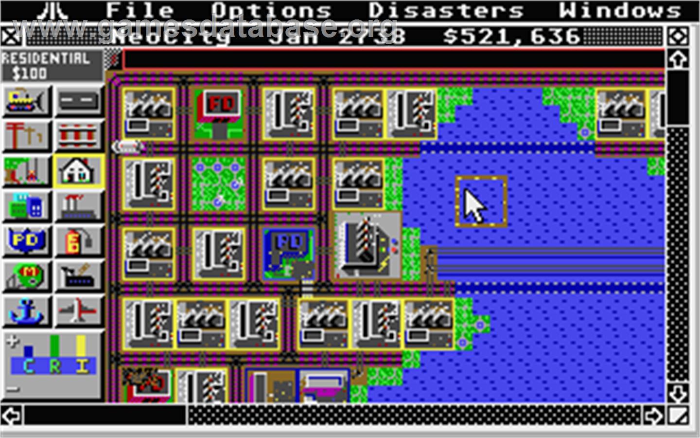 Sim City: Terrain Editor - Atari ST - Artwork - In Game