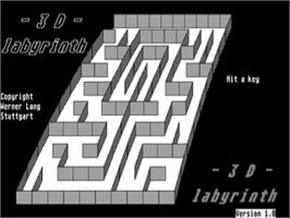 Title screen of 3D Labyrinth on the Atari ST.