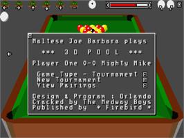 Title screen of 3d Pool on the Atari ST.