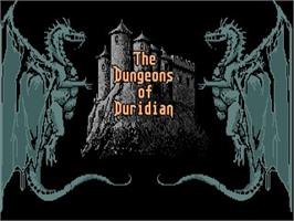 Title screen of Adventures of Maddog Williams in the Dungeons of Duridian on the Atari ST.