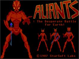 Title screen of Aliants - The Desperate Battle For Earth on the Atari ST.