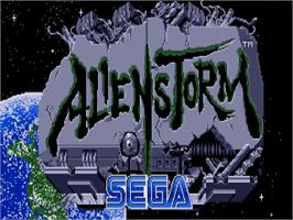 Title screen of Alien Storm on the Atari ST.