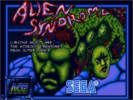 Title screen of Alien Syndrome on the Atari ST.