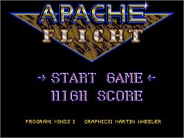 Title screen of Apache Flight on the Atari ST.