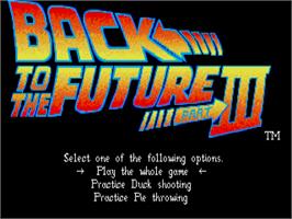 Title screen of Back To The Future Part 3 on the Atari ST.