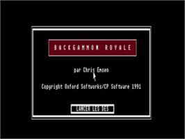 Title screen of Backgammon Royale on the Atari ST.