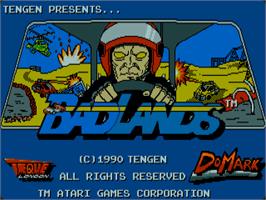 Title screen of Badlands on the Atari ST.