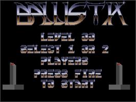 Title screen of Ballistix on the Atari ST.