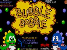 Title screen of Bubble Bobble on the Atari ST.