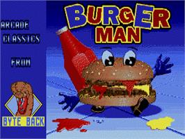 Title screen of Burger Man on the Atari ST.