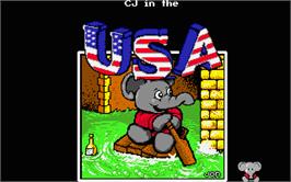 Title screen of CJ In the USA on the Atari ST.