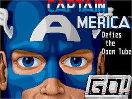 Title screen of Captain America In - The Doom Tube Of Dr. Megalomann on the Atari ST.