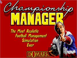 Title screen of Championship Manager on the Atari ST.