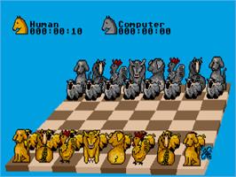 Title screen of Chess Player 2150 on the Atari ST.