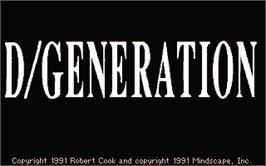 Title screen of D/Generation on the Atari ST.