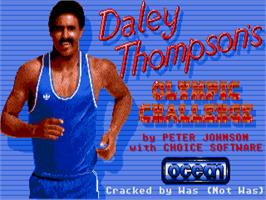 Title screen of Daley Thompson's Olympic Challenge on the Atari ST.