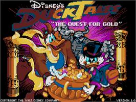 Title screen of Disney's DuckTales - The Quest for Gold on the Atari ST.