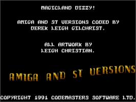 Title screen of Dizzy 4 - Magicland Dizzy on the Atari ST.