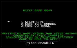 Title screen of Dizzy Dice on the Atari ST.