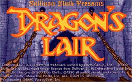 Title screen of Dragon's Lair on the Atari ST.
